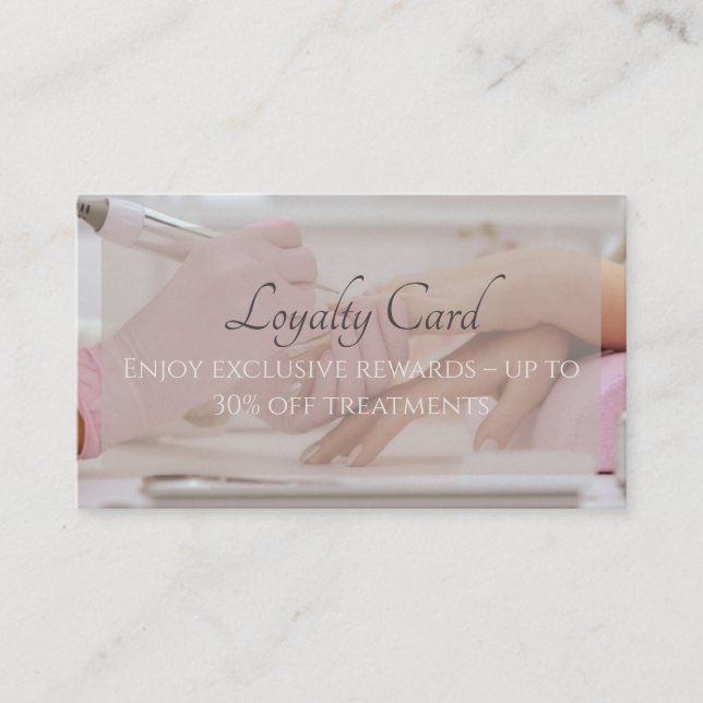 Carte de fidélité pour le salon à ongles - Jusqu'à (Devant)