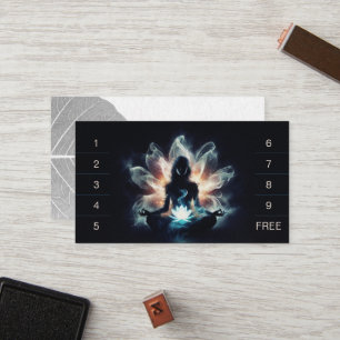 Carte De Fidélité Professeur de Yoga Méditation Pose Brume Lumineuse