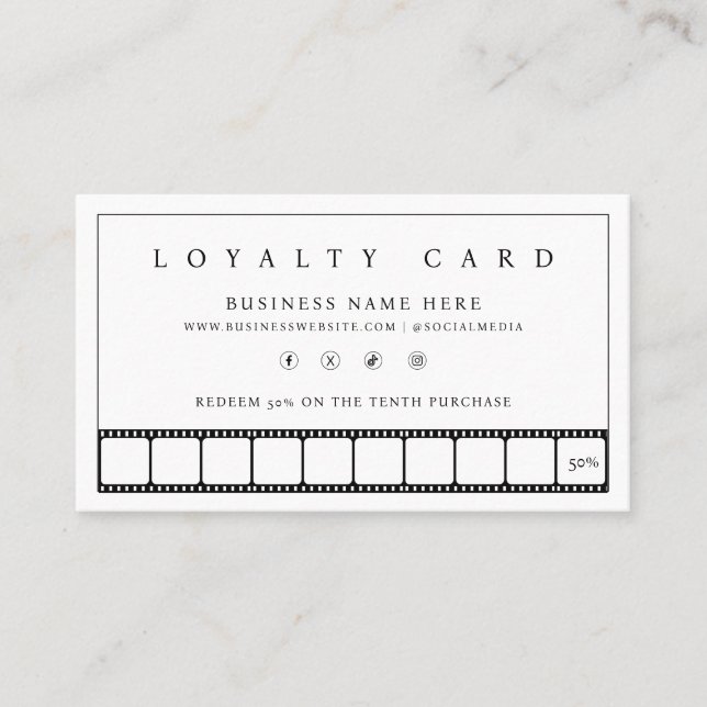 Carte De Fidélité Programme de récompense de bande de film Loyal (Devant)