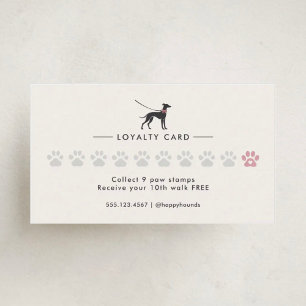 Carte De Fidélité Promeneur de chiens Élégant Classique Promenade