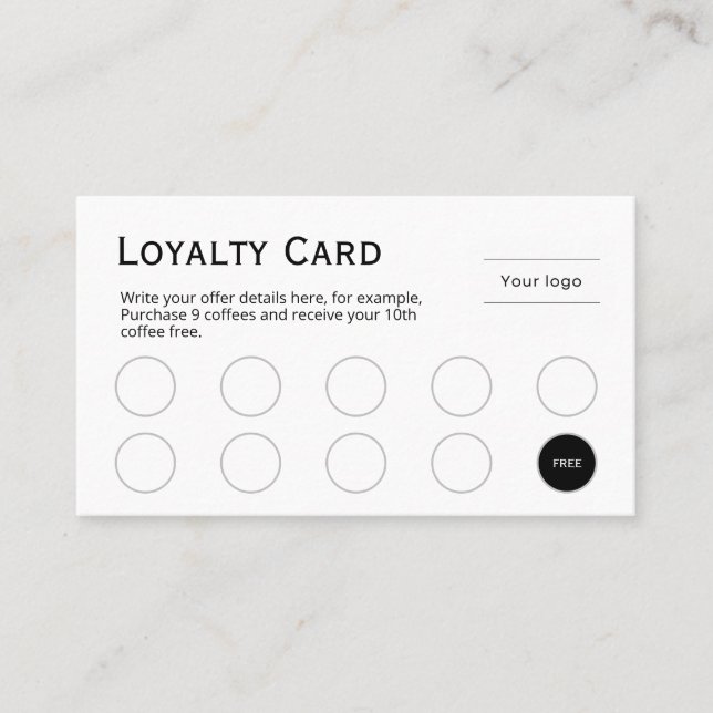 Carte de fidélité, propre et simple, professionnel (Devant)