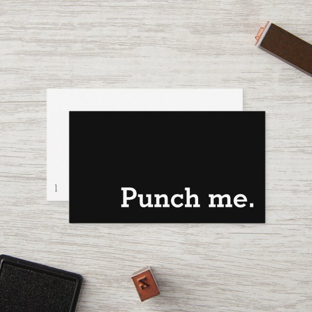 Carte De Fidélité Punch Me Simple Dark Loyalty Café Punch Card (Devant/Arrière en situation)