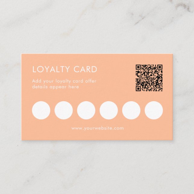Carte de fidélité QR pour petite pêche (Devant)