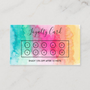 Carte de fidélité Rainbow Watercolor