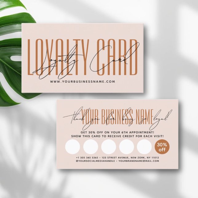 carte de fidélité récompense de script de typograp (Créateur téléchargé)