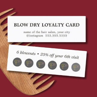 Carte De Fidélité Récompenses de salon de coiffure Minimalist Blowou
