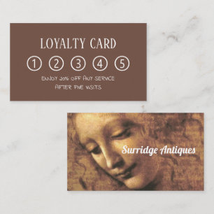 Carte De Fidélité Responsable d'une femme, Antique Dealer Business