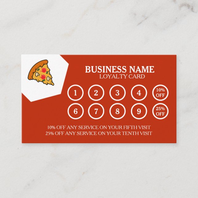 Carte De Fidélité Restaurant Lounge Programme Marketing Client Loyal (Devant)