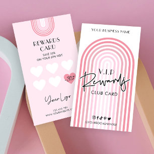 Carte De Fidélité Retro Arc rose Beauté Spa Logo tendance