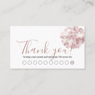 Carte de fidélité rose Abstraite Fleurs d'aquarell