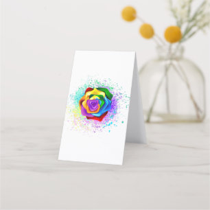 Carte De Fidélité Rose arc-en-ciel coloré