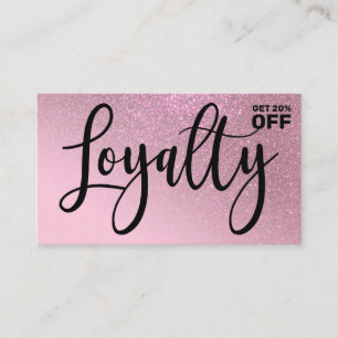 Carte De Fidélité Rose Chic Parties scintillant rose Gradient Typogr