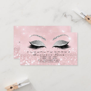 Carte De Fidélité Rose de parties scintillantes de mèches de salon