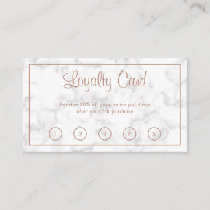 Carte De Fidélité Rose en marbre moderne Gold Script Élégant Busines