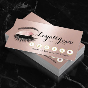 Carte De Fidélité Rose Gold Eyelash Salon maquillage Artiste Loyauté