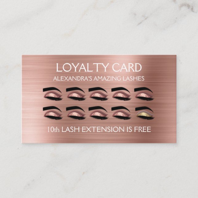 Carte de fidélité rose Gold Foil (Devant)