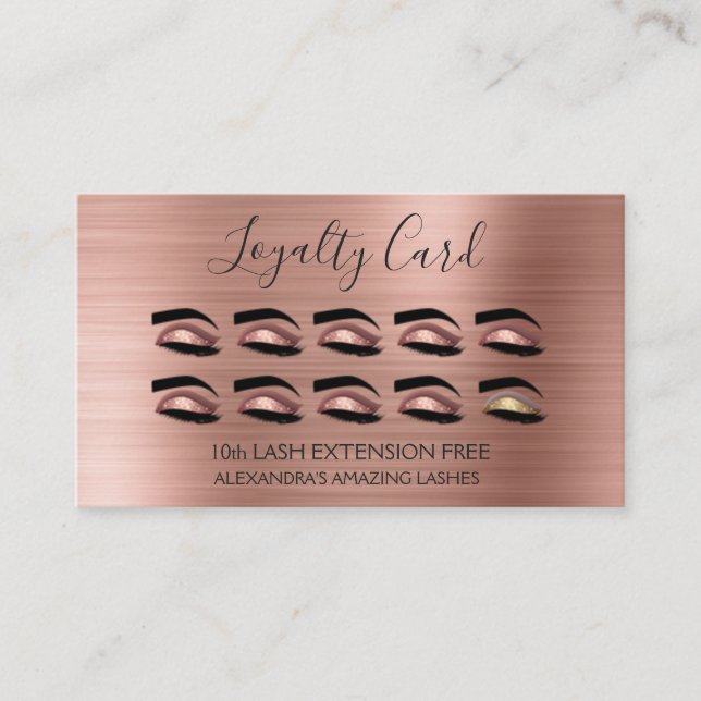 Carte de fidélité rose Gold Foil (Devant)