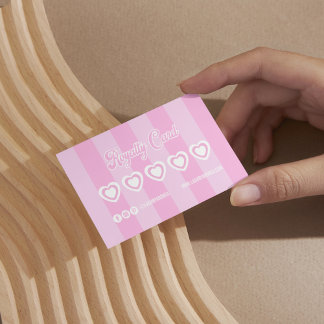 Carte de fidélité rose Retro