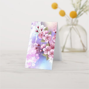 Carte De Fidélité Sakura rose sur la peinture Arrière - plan