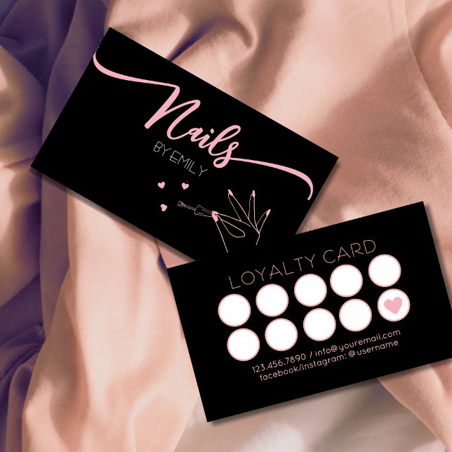 Carte De Fidélité Salon à ongles chic Manicurist Main polonaise (Créateur téléchargé)