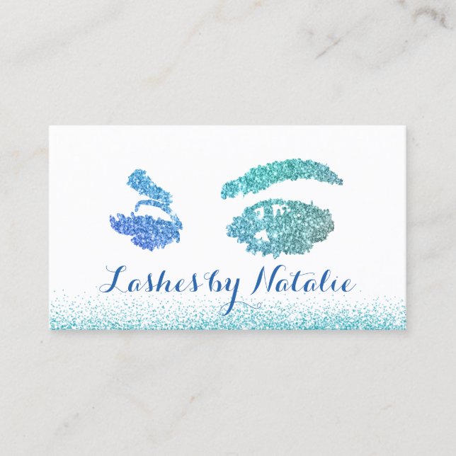 Carte De Fidélité Salon de maquillage Lashes Artiste Turquoise Blue  (Devant)
