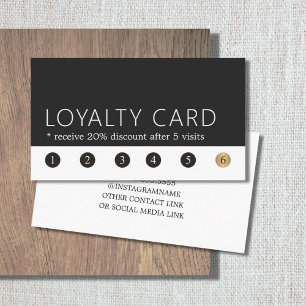 Carte De Fidélité Salon gris élégant minimaliste d'or blanc