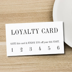 Carte De Fidélité Salon Minimaliste Propre Noir Blanc