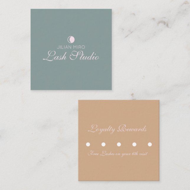Carte De Fidélité Salon Moderne Beauté Eyelash Studio Rendez-vous Bu (Devant / Derrière)