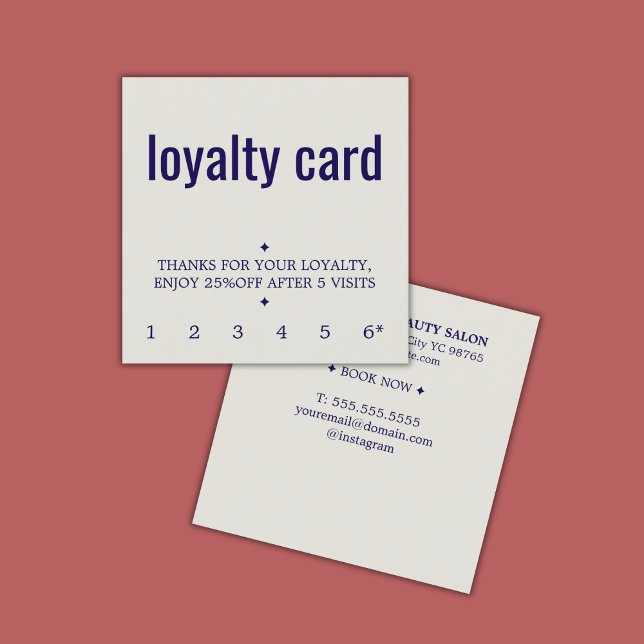 Carte De Fidélité Salon moderne Pastel Blue Bold (Créateur téléchargé)