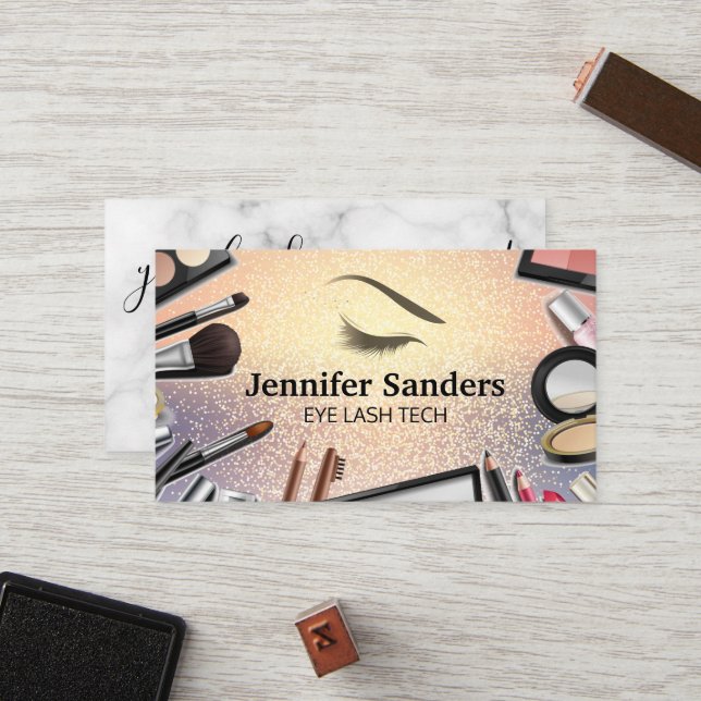 Carte De Fidélité Scintille | Brosses et outils de maquillage Eyelas (Devant/Arrière en situation)