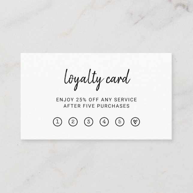 Carte De Fidélité Script moderne| Élégant et simple (Devant)
