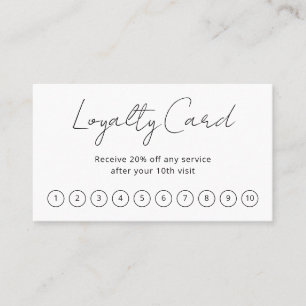 Carte De Fidélité Script simple élégant minimaliste moderne