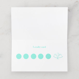 Carte De Fidélité Simple Aqua Vert et Blanc Fleur de Lotus Entrepris