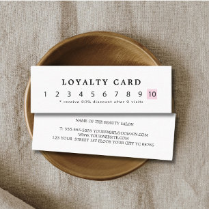 Carte De Fidélité Simple Élégance Beauté Loyauté Rose Blanche