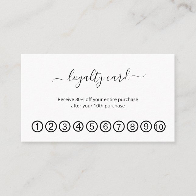 Carte De Fidélité Simple elegant business light beauty salon (Devant)