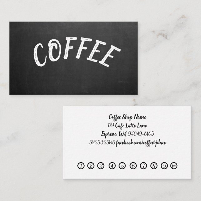 Carte de fidélité simple Proffesional Coffee Shop (Devant / Derrière)