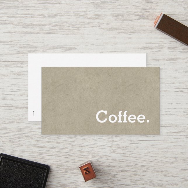Carte De Fidélité Simple Word Loyauté noir Pointe-Carton à café (Devant/Arrière en situation)