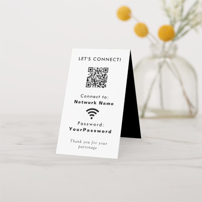 Carte De Fidélité Site Internet d'affaires Connexion Wifi Mot de pas (Devant)