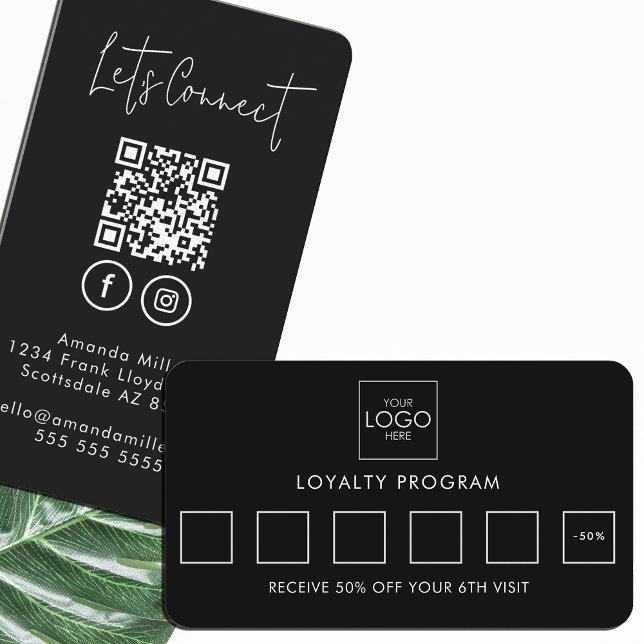 Carte De Fidélité Social Media QR Code Se Connecter Avec Nous Modern (Créateur téléchargé)