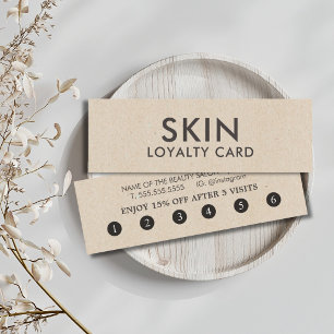 Carte De Fidélité Soins de peau minimalistes Faux Kraft Brun Gras