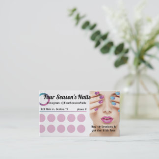 Carte De Fidélité Spa, Fitness, Salon, Nail Salon Loyalty Punch Card