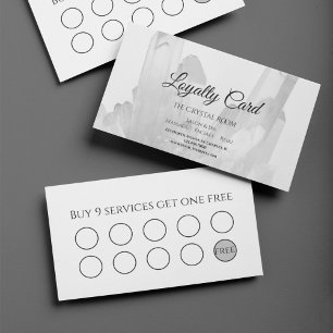 Carte De Fidélité Spa salon de cristaux noirs et blancs