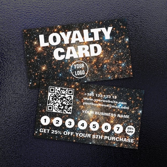 Carte De Fidélité Space Modern Galaxy QR Code (Créateur téléchargé)