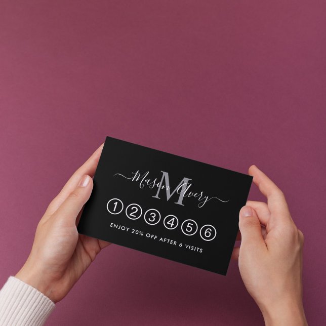 Carte De Fidélité Stylish Unique Black Real Estate Agent (Stylish Unique Black Real Estate Agent Loyalty Card)