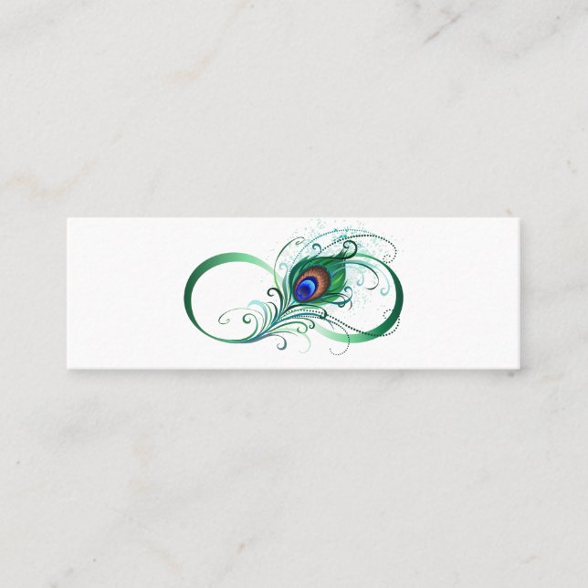 Carte De Fidélité Symbole d'infini avec plume de paon (Devant)