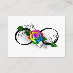 Carte De Fidélité Symbole d'infini avec rose arc-en-ciel