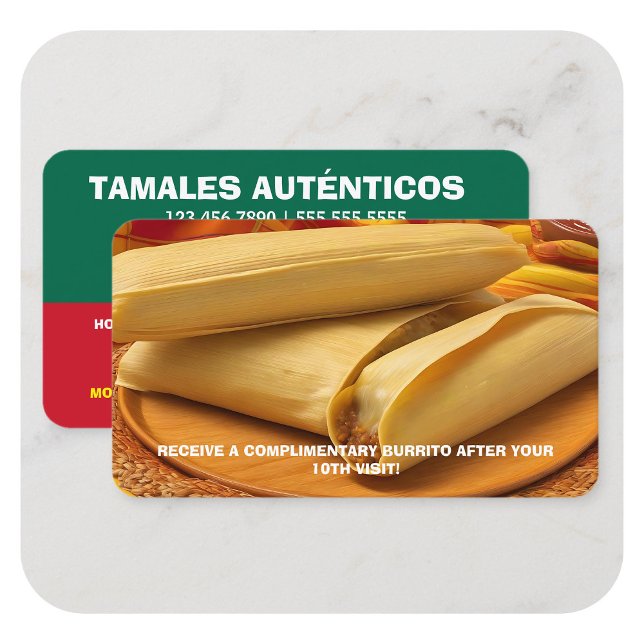 Carte de fidélité Tamales (Mexican Tamales Loyalty Visiting Card)