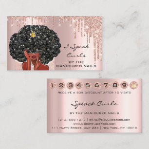 Carte de fidélité Tarjeta De Visita 10 Punch Coiff