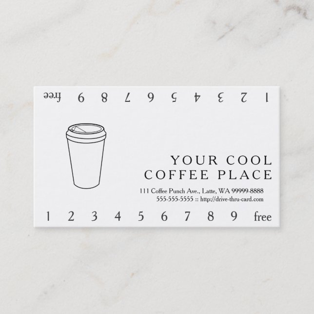 Carte De Fidélité Tasse de café (Togo de papier) (Devant)