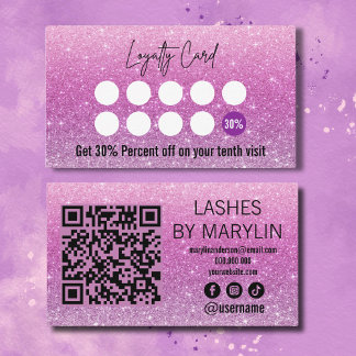 Carte De Fidélité Technologie Ombre Lash Soft Pink and Purple Partie